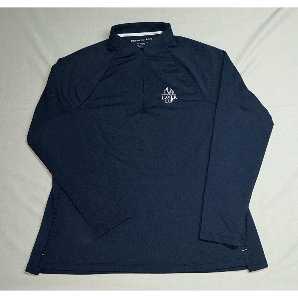 Peter Millar Quarter Zip Laver Cup Women's Size XL Navy Blue Golf